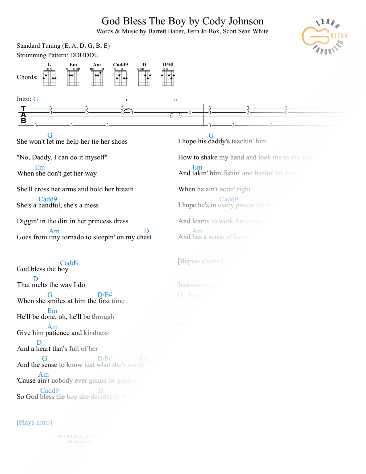 God Bless the Boy (Cori's Song)