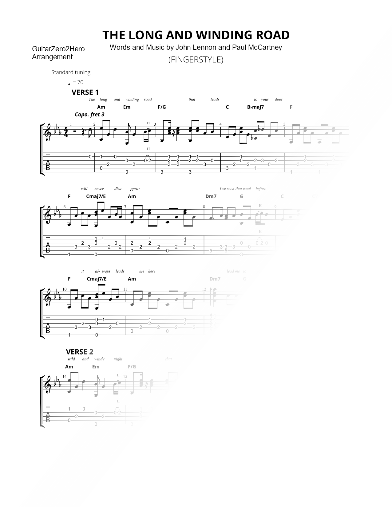 The Long and Winding Road [fingerstyle]