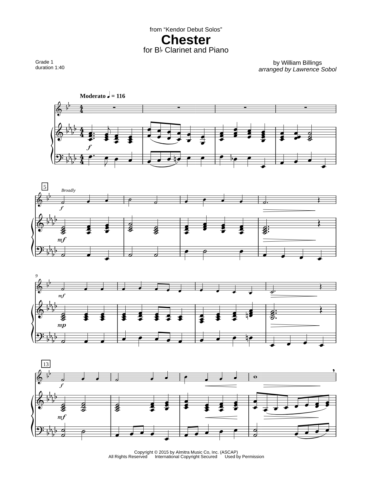 Chester - Clarinet & Piano
