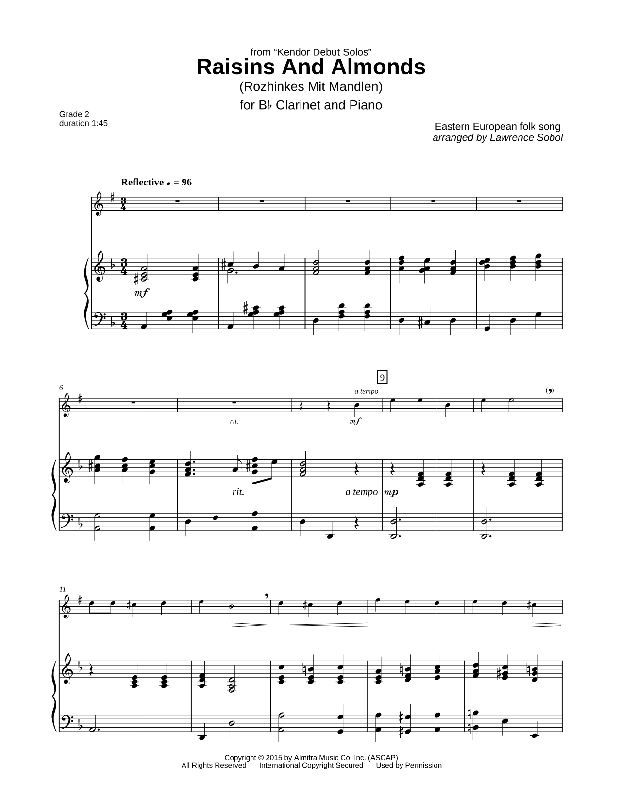 Raisins and Almonds - Clarinet & Piano