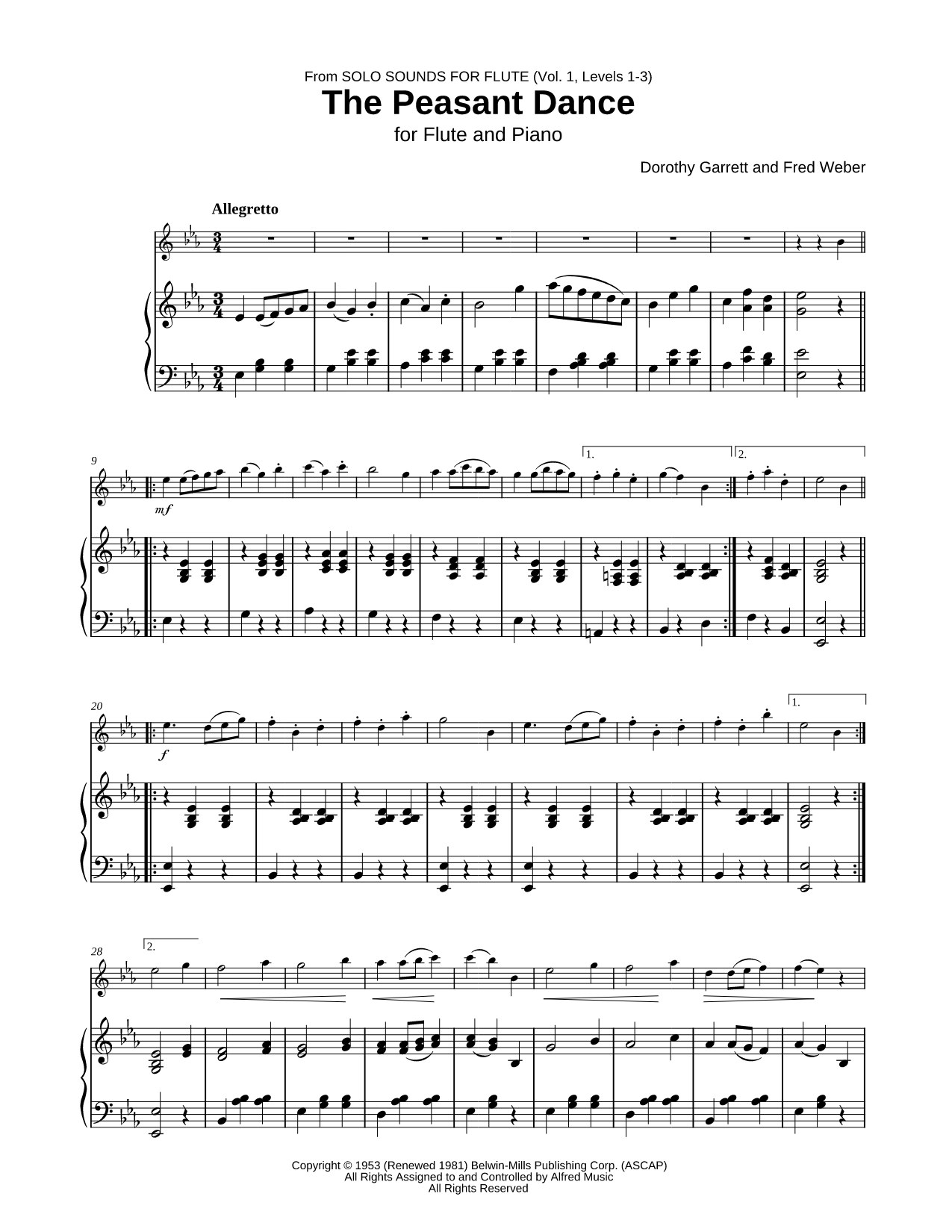 The Peasant Dance - Flute & Piano