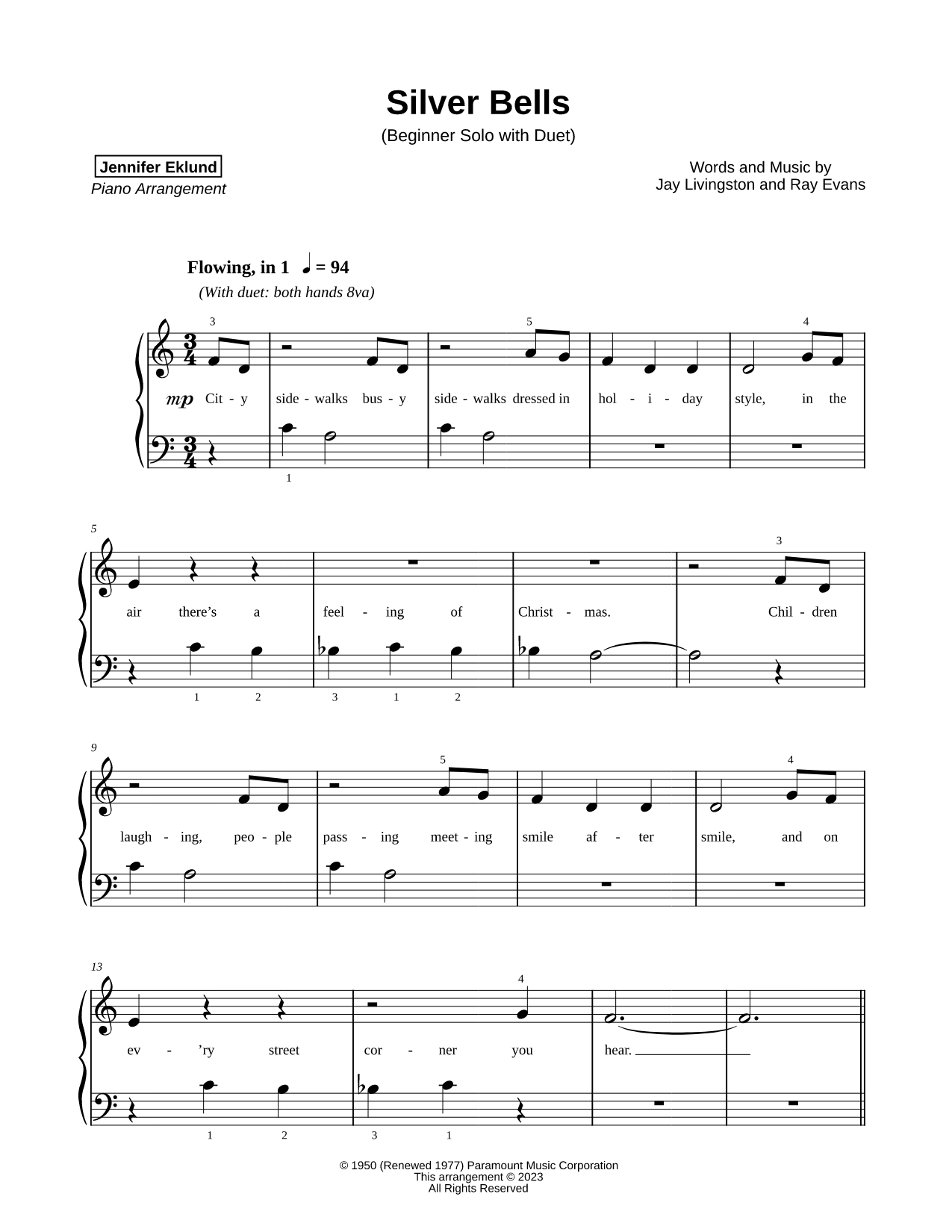 Silver Bells [beginner solo with duet]