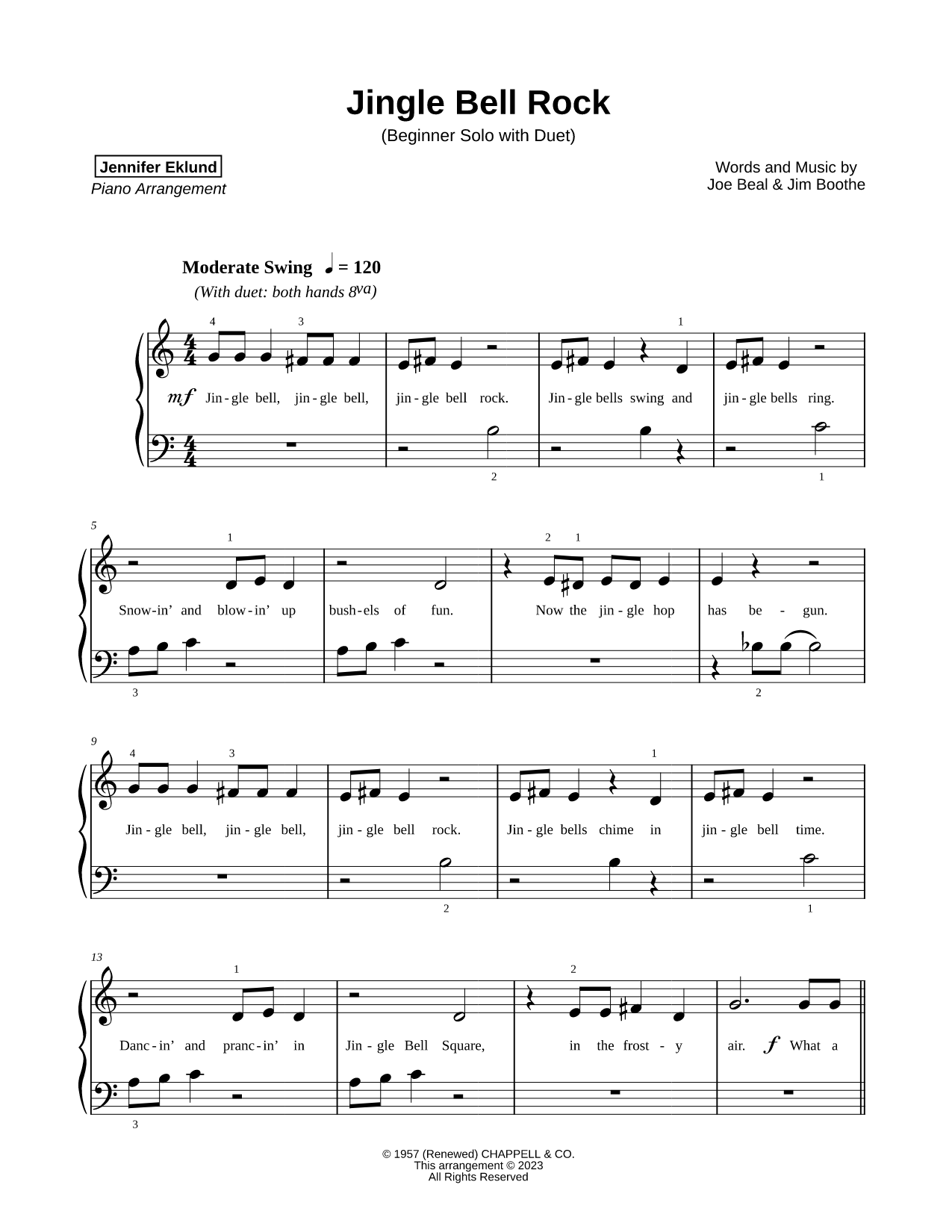 Jingle Bell Rock [beginner solo with duet]