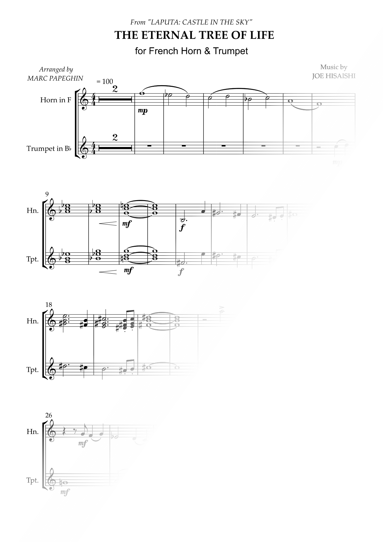 The Eternal Tree of Life - French Horn & Trumpet