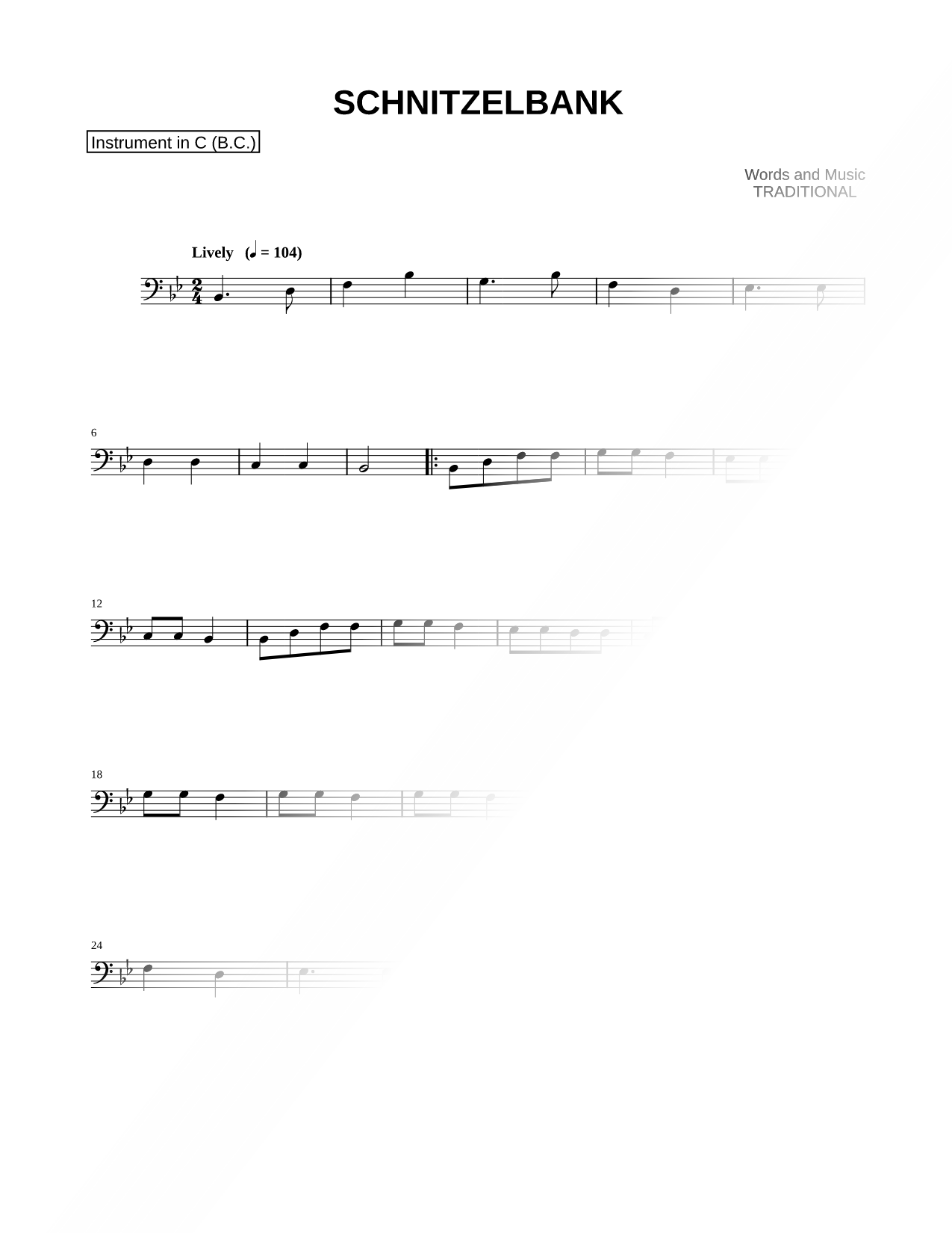 Schnitzelbank - Bass Clef Instrument