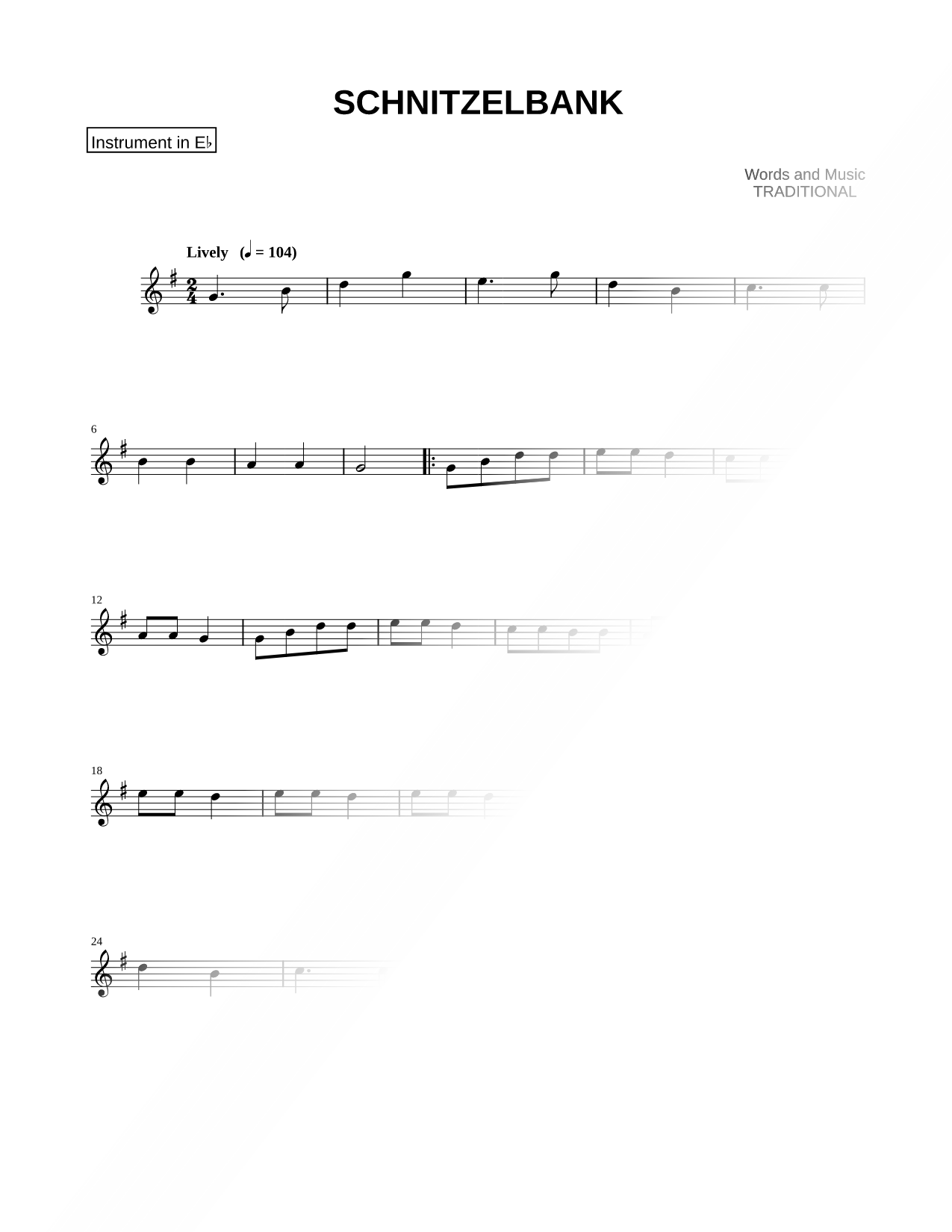 Schnitzelbank - Eb Instrument