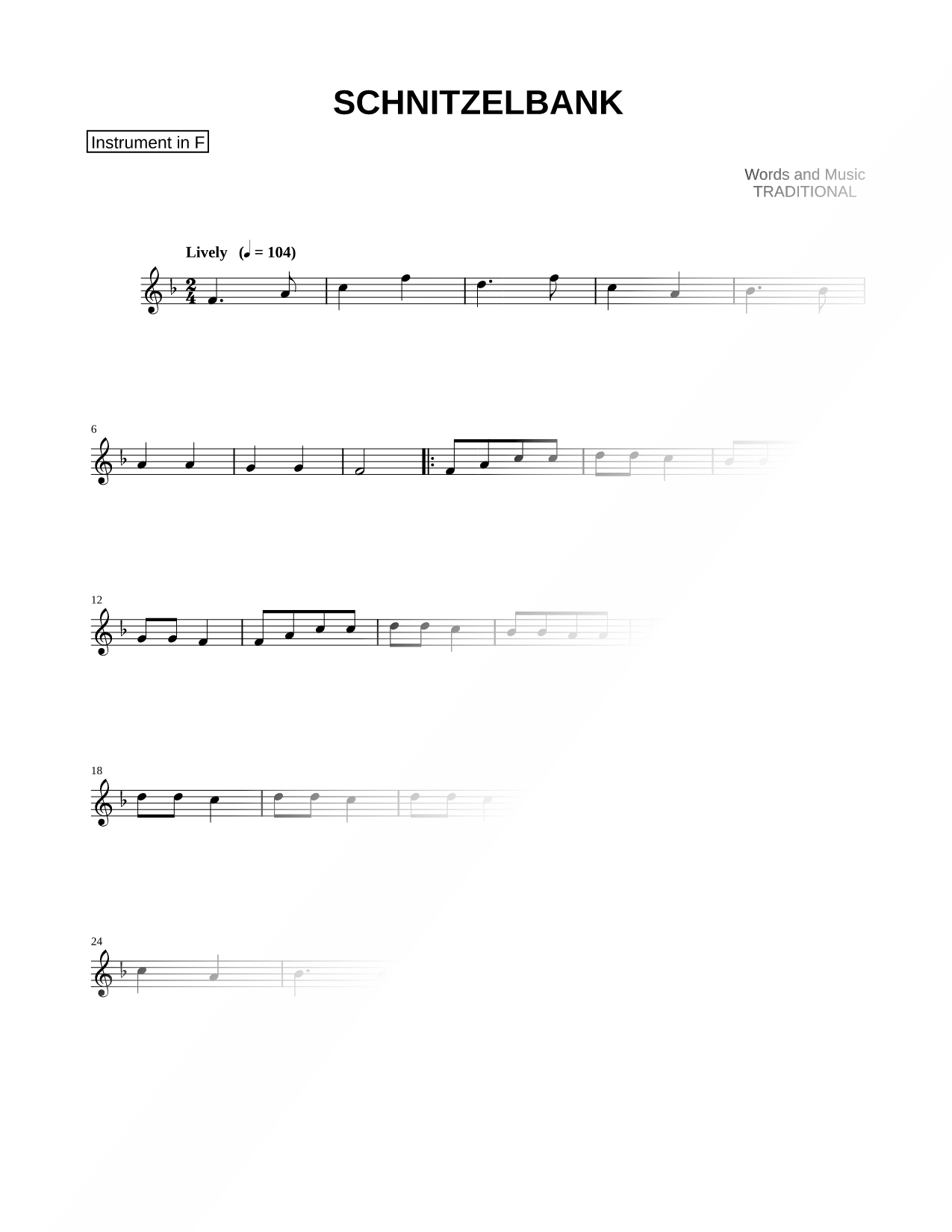 Schnitzelbank - F Instrument