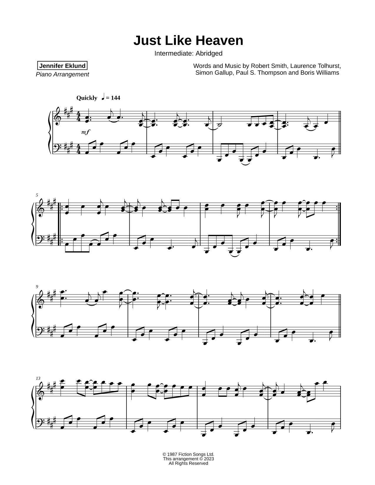 Just Like Heaven (The Cure) [intermediate - abridged]