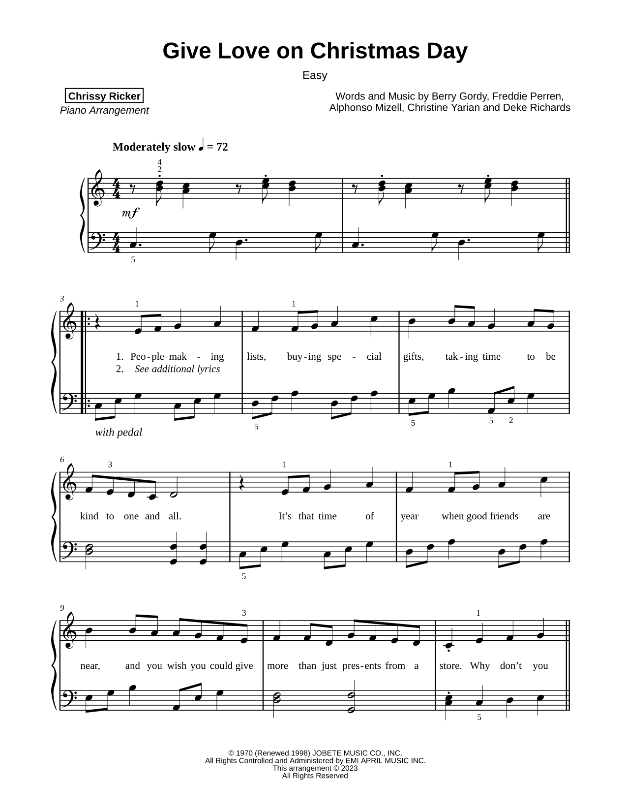 Give Love on Christmas Day [easy]