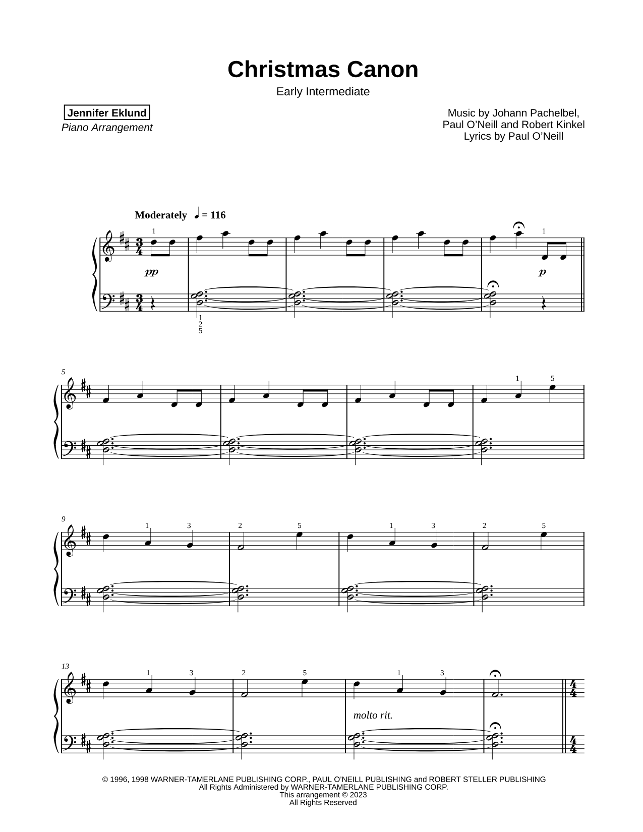 Christmas Canon [early intermediate]