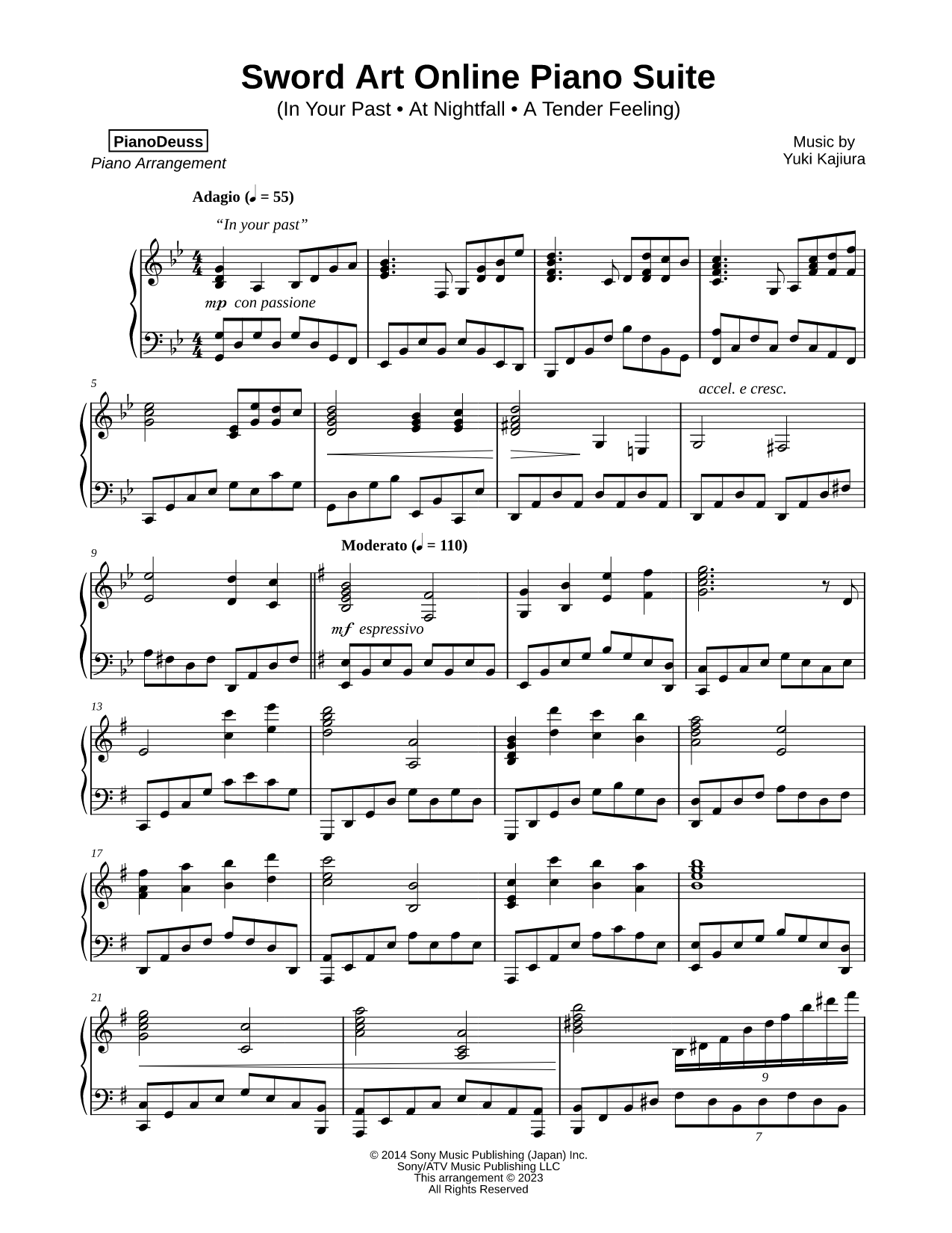 Sword Art Online Piano Suite