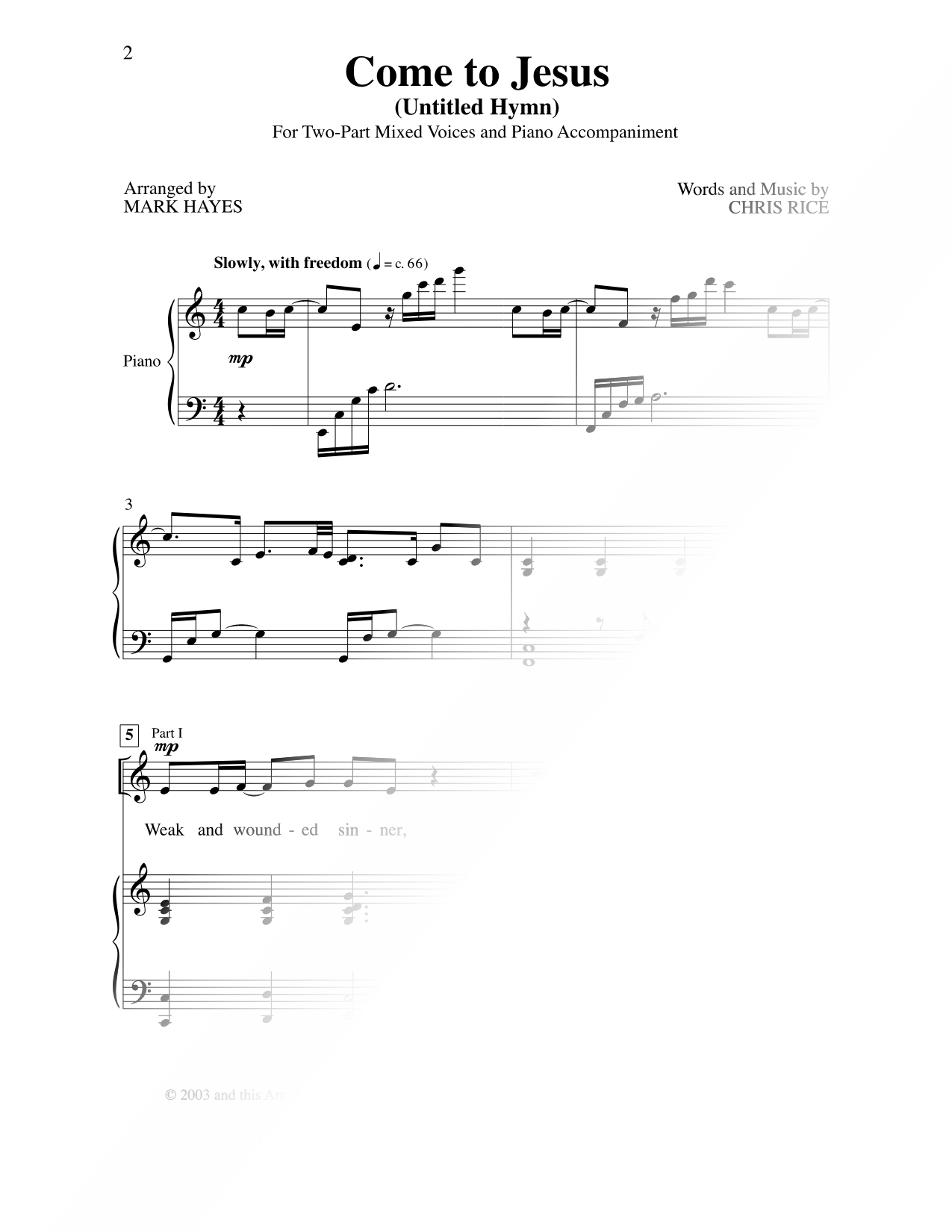 Untitled Hymn (Come to Jesus)