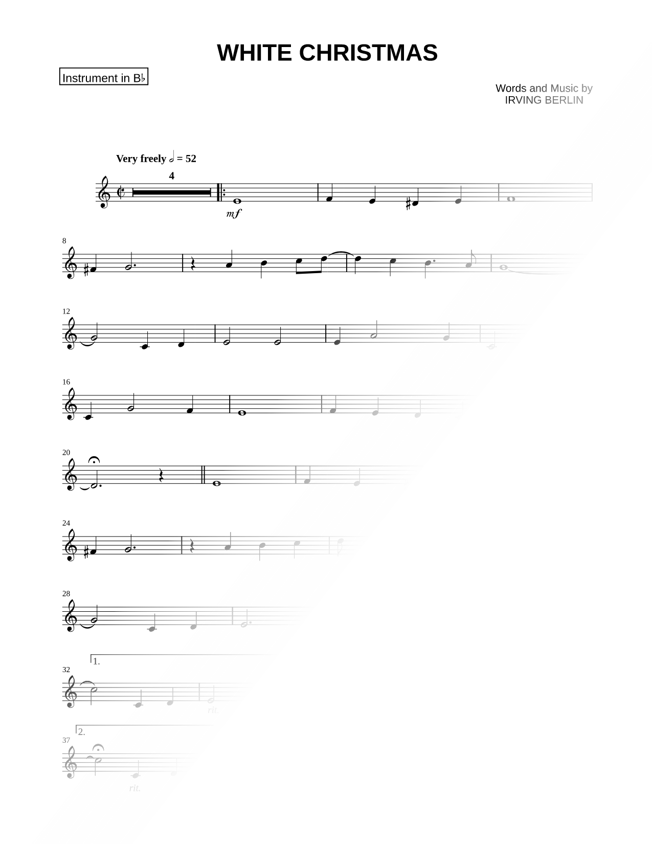 White Christmas - Bb Instrument