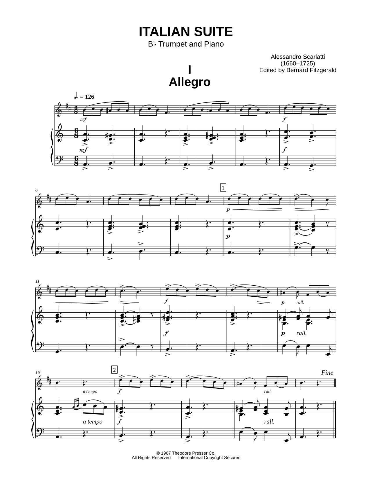 Italian Suite - Trumpet & Piano