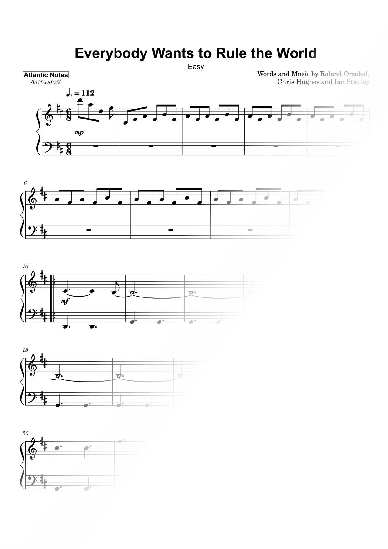 Everybody Wants to Rule the World [easy]