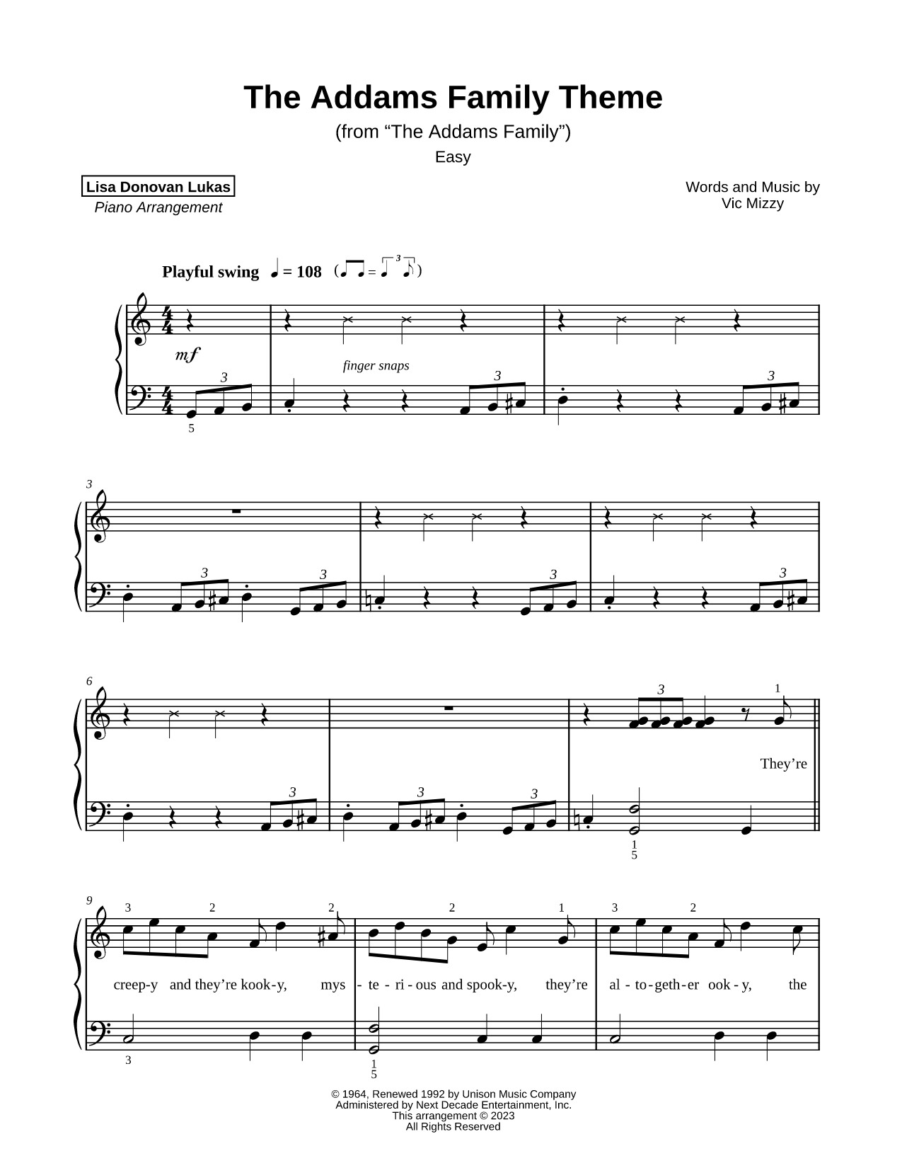 The Addams Family Theme [easy]