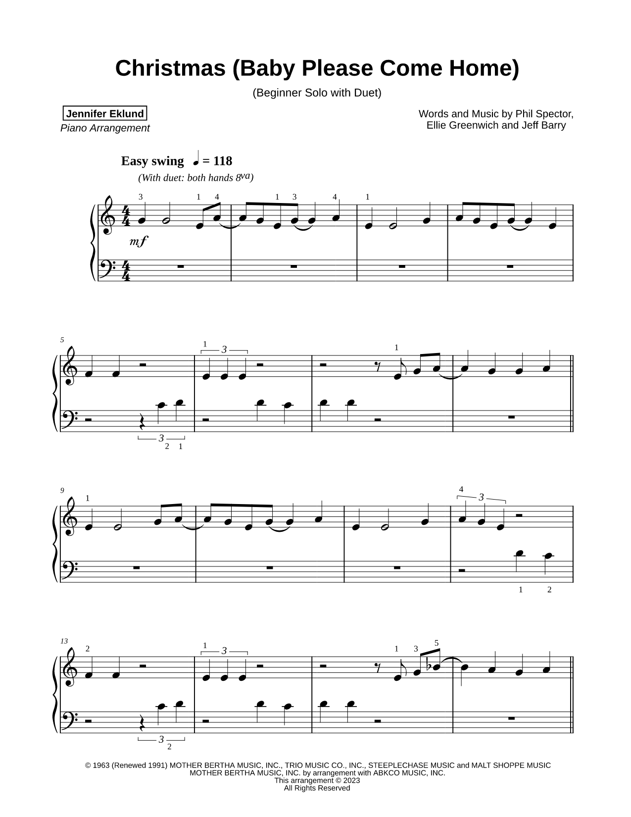 Christmas (Baby Please Come Home) [beginner solo with duet]