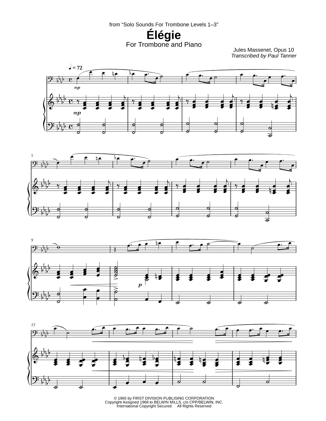 Elegie - Trombone & Piano
