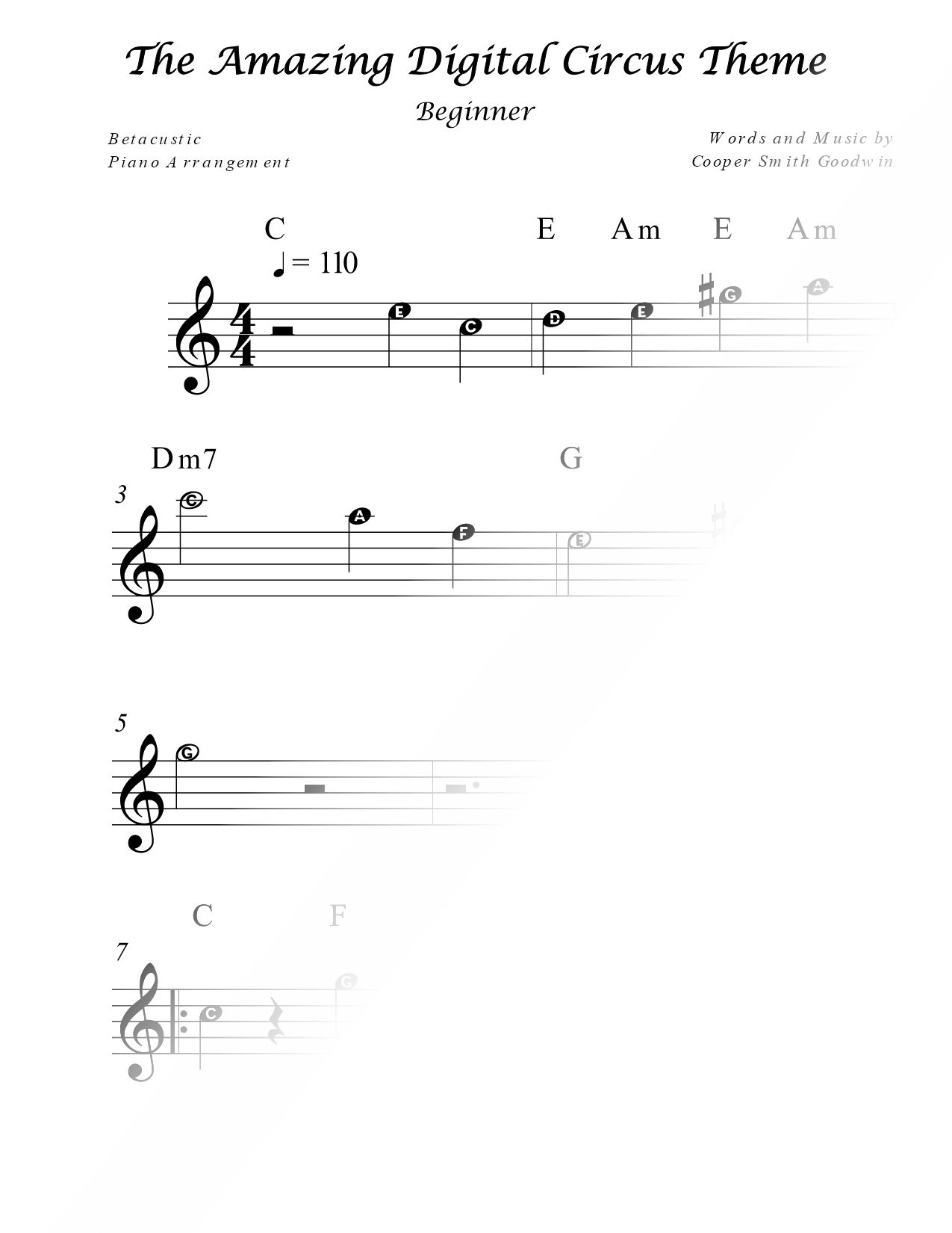 The Amazing Digital Circus Main Theme [beginner]