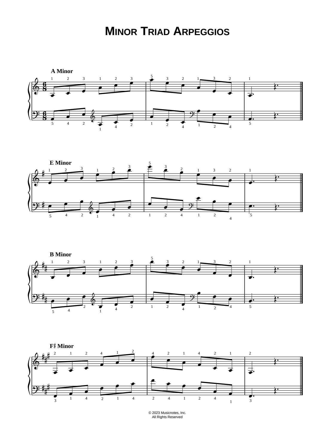 Minor Triad Arpeggios