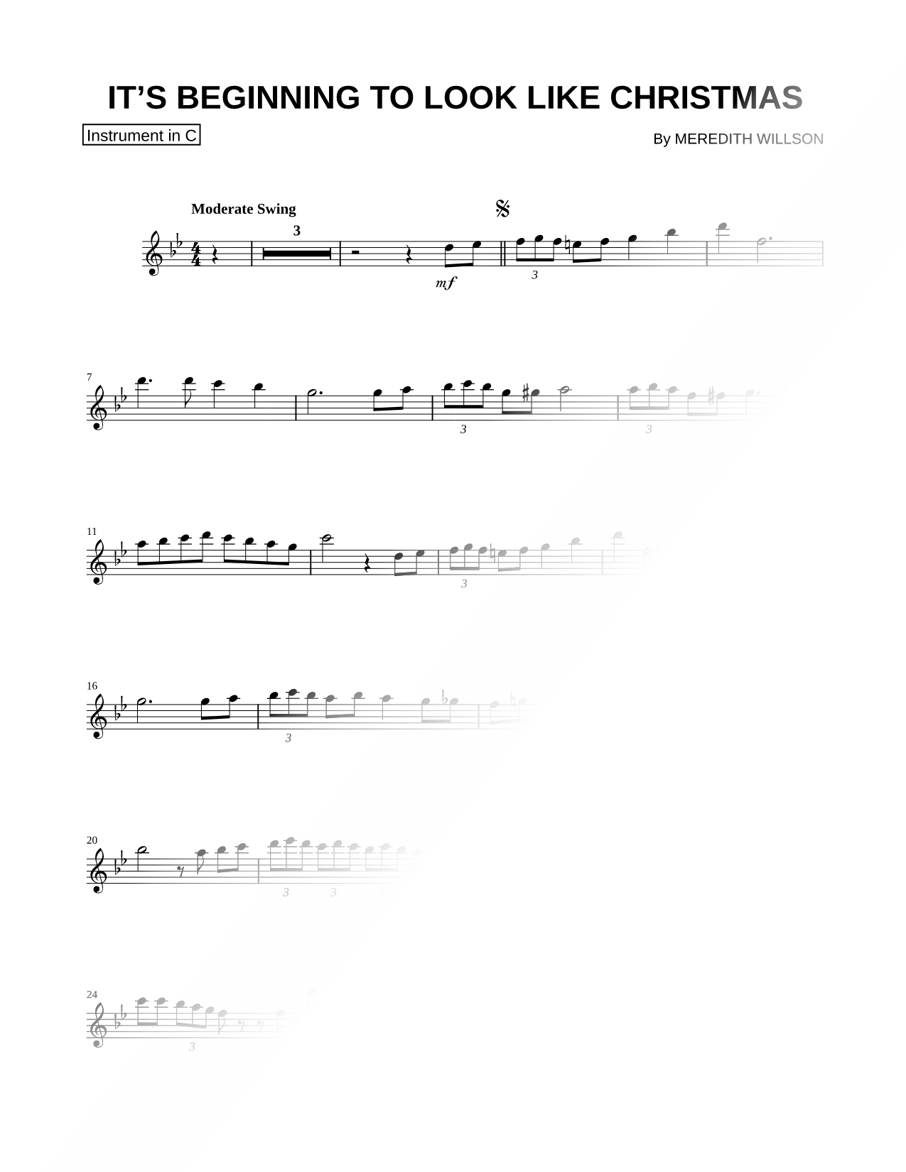 It's Beginning to Look a Lot Like Christmas - C Instrument