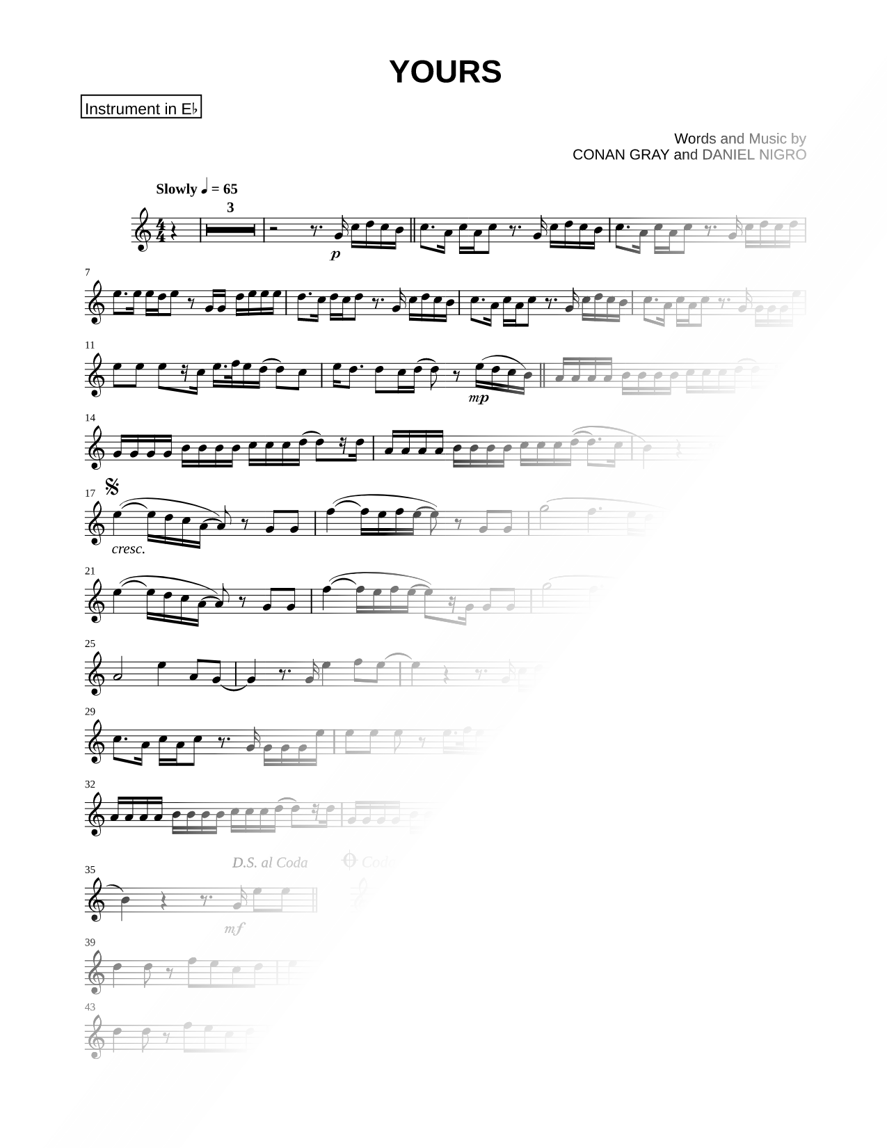 Yours - Eb Instrument
