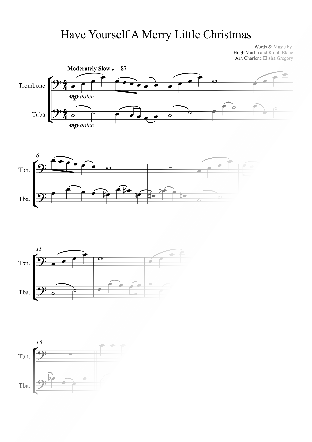 Have Yourself a Merry Little Christmas - Trombone & Tuba