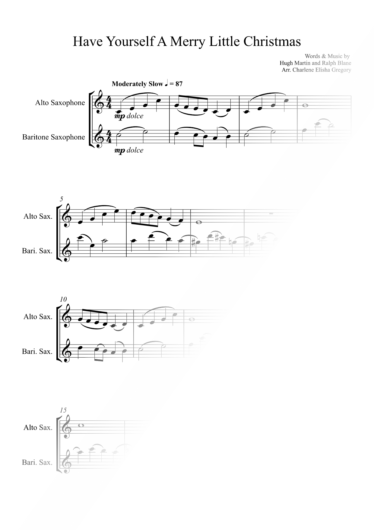Have Yourself a Merry Little Christmas - Alto & Tenor Saxophone