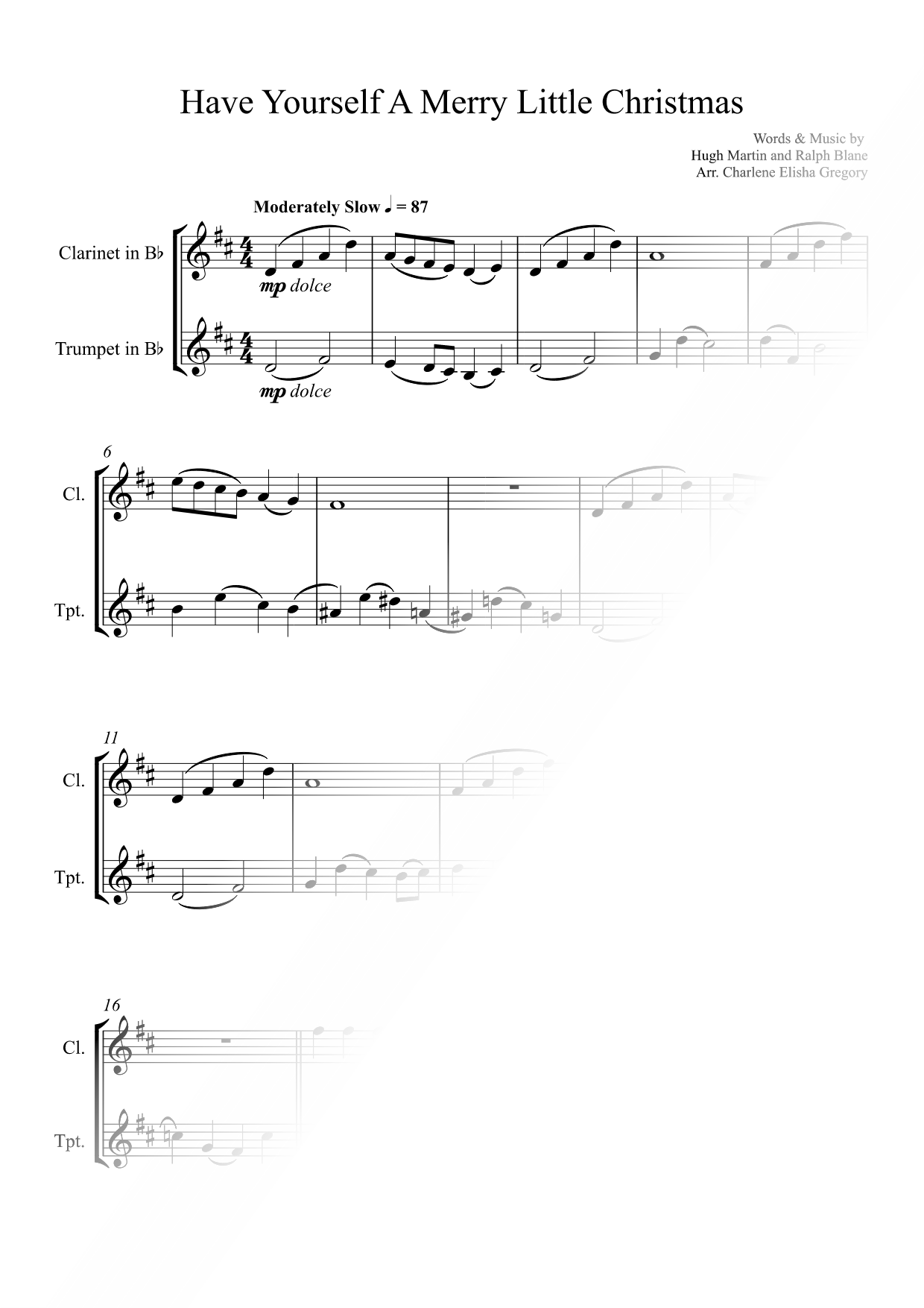 Have Yourself a Merry Little Christmas - Clarinet & Trumpet