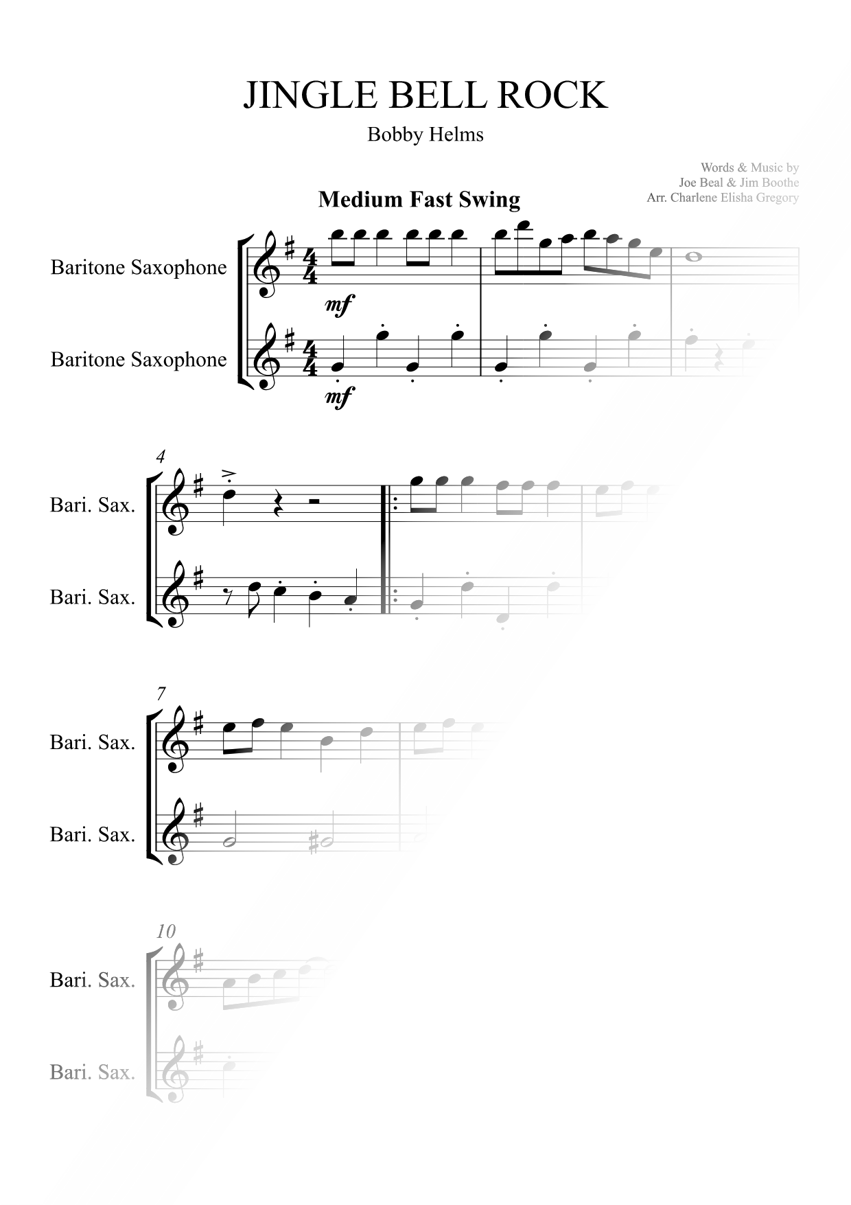Jingle Bell Rock - Baritone Saxophone Duet