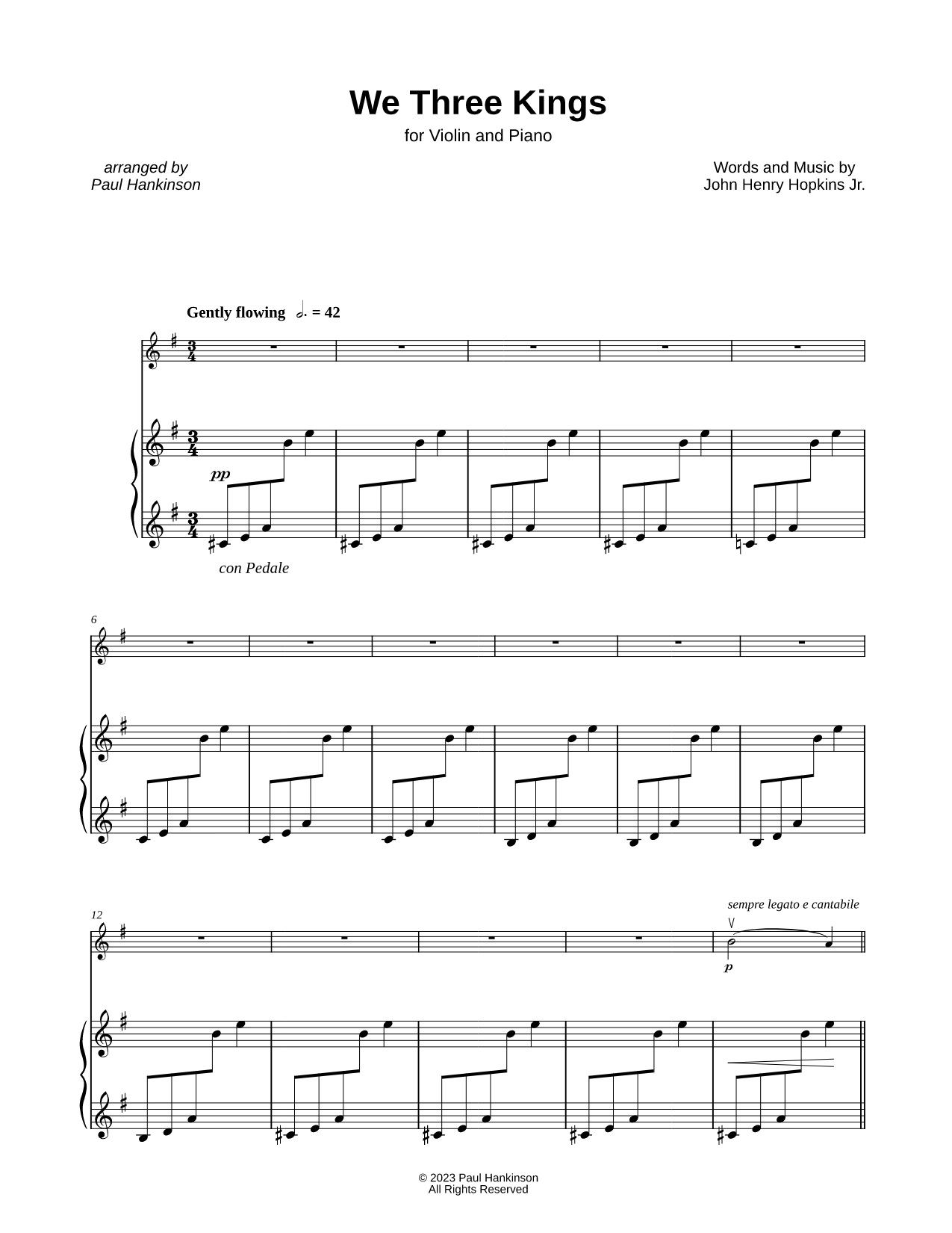 We Three Kings - Violin & Piano
