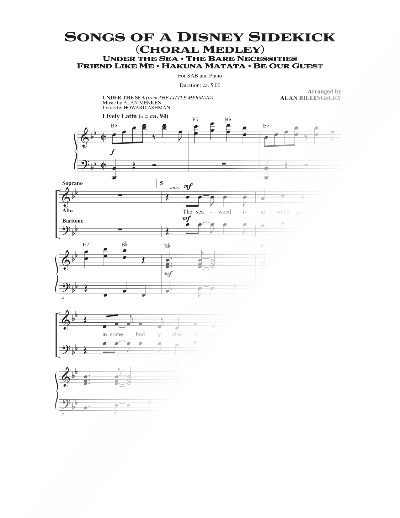 Songs of a Disney Sidekick (Choral Medley)