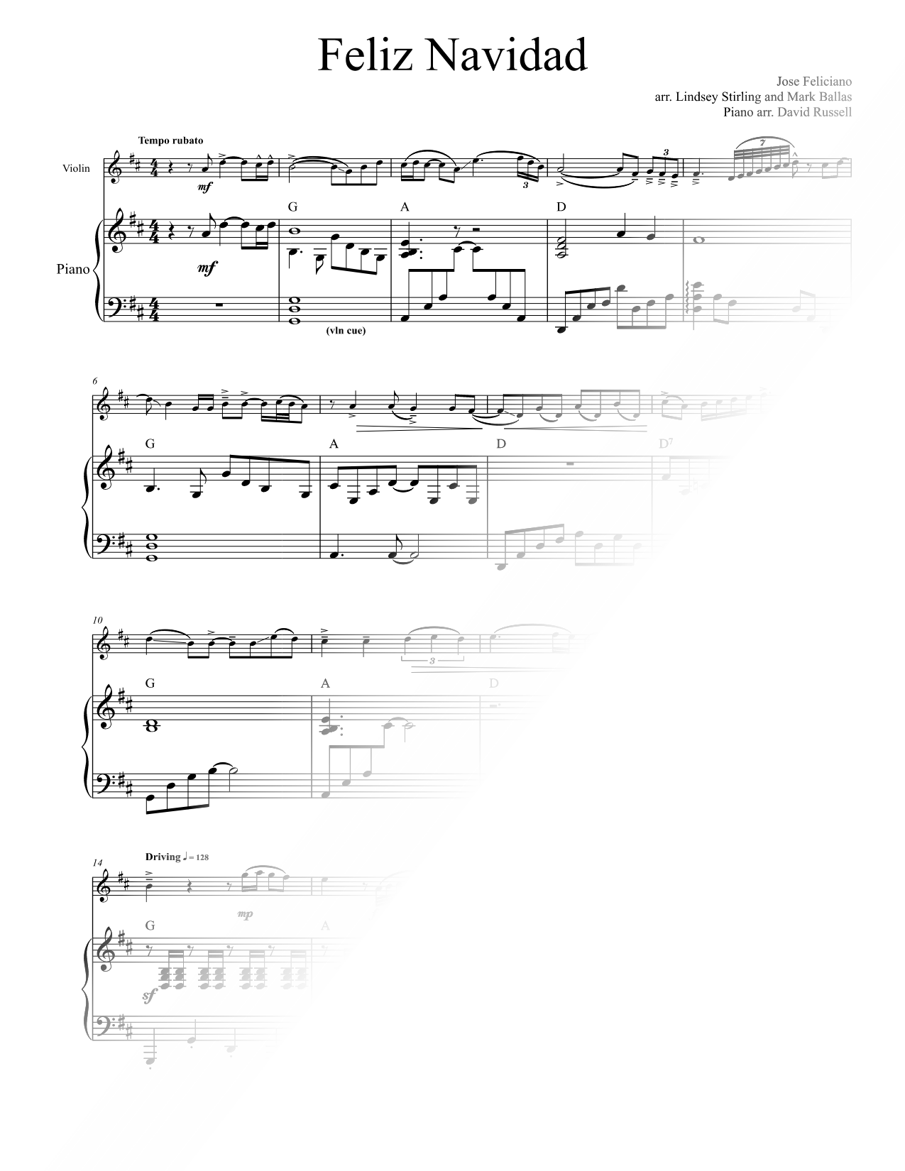 Feliz Navidad - VIolin & Piano