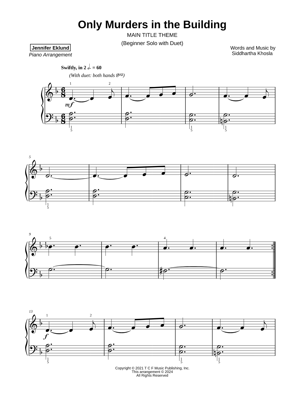 Only Murders in the Building [beginner solo with duet]