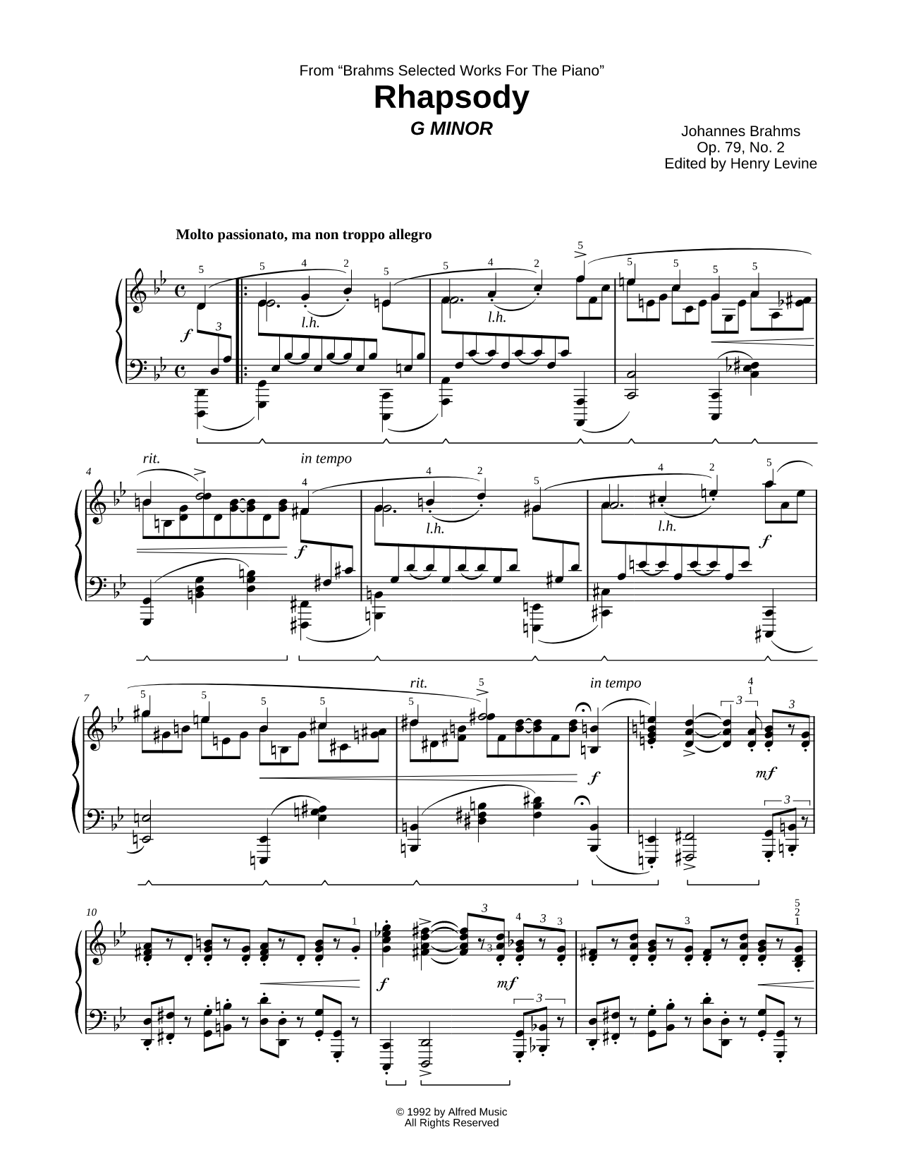Rhapsody No. 2 in G Minor, Op. 79
