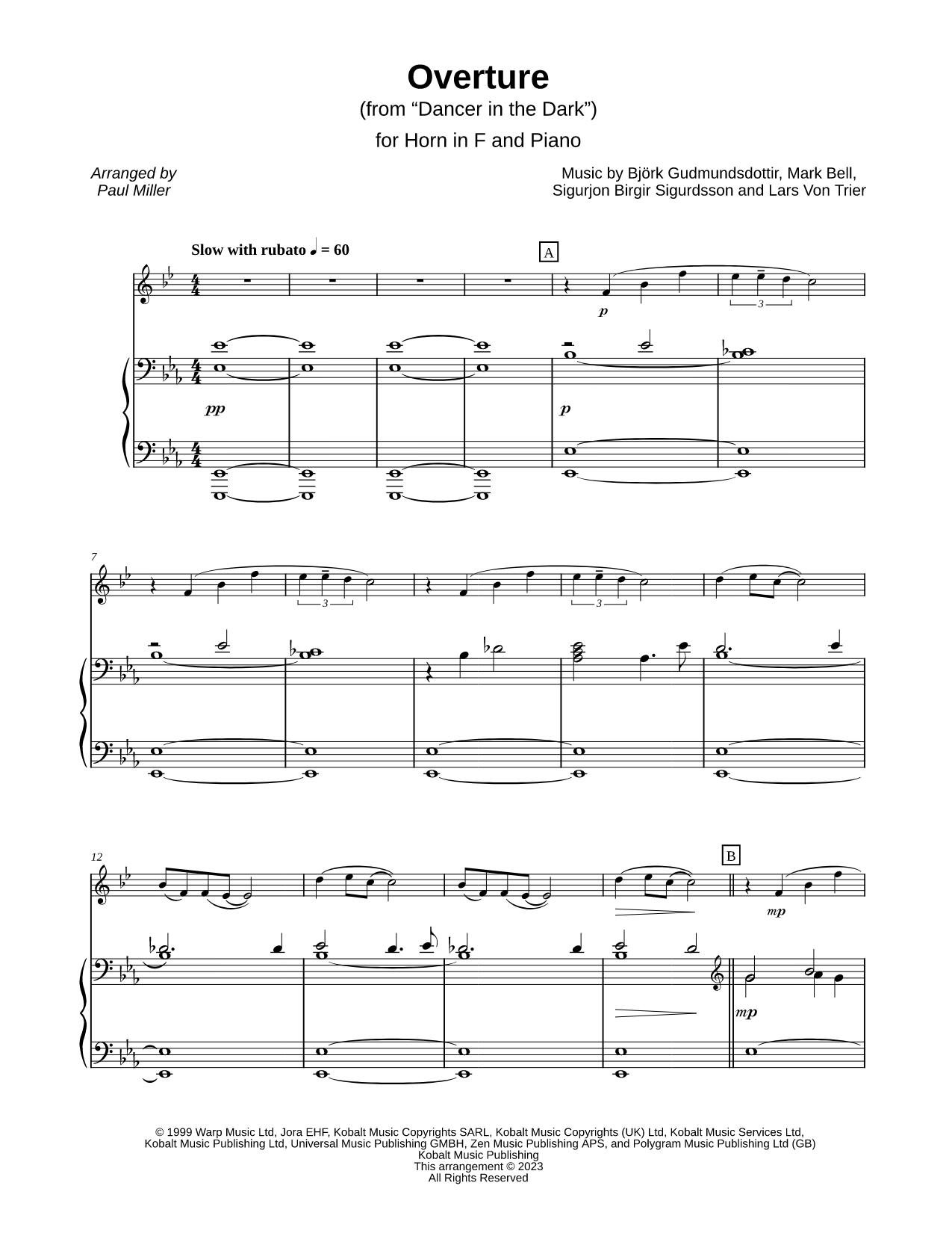 Overture from Dancer in the Dark - French Horn & Piano