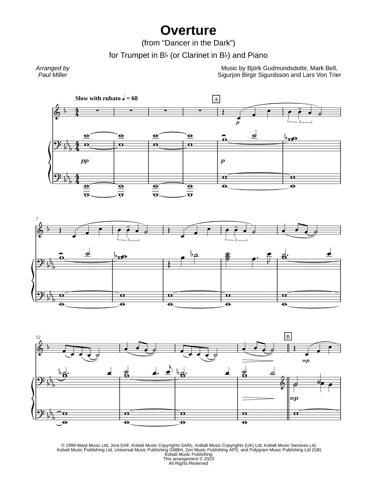 Overture from Dancer in the Dark - Trumpet & Piano