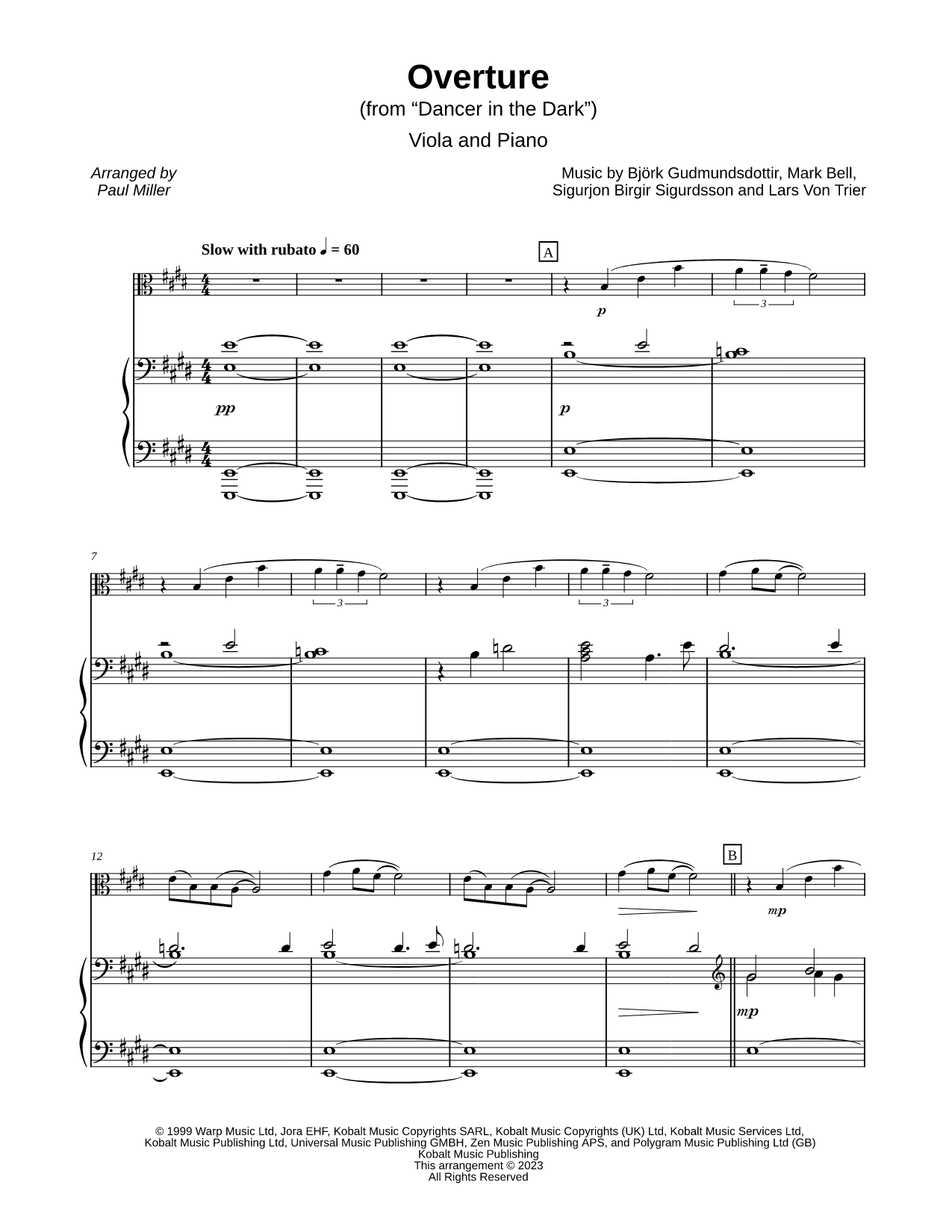 Overture from Dancer in the Dark - Viola & Piano