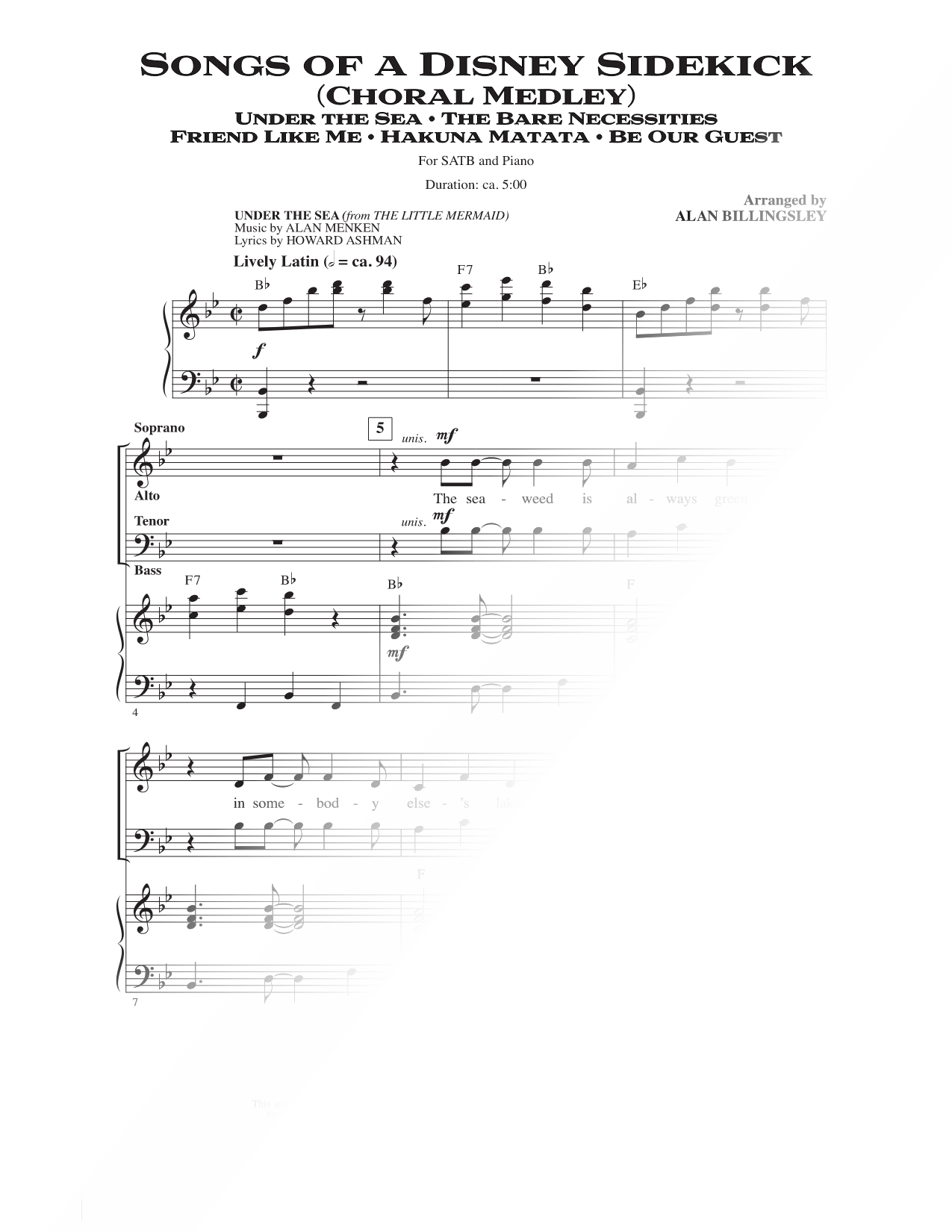 Songs of a Disney Sidekick (Choral Medley)