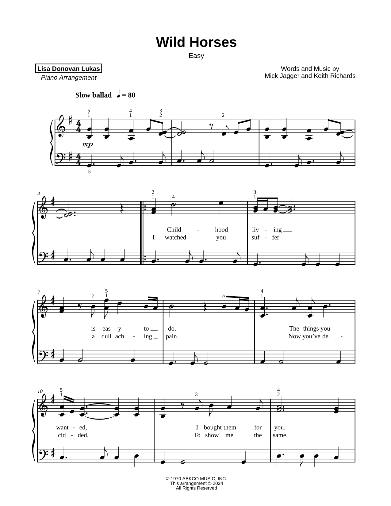 Wild Horses [easy]