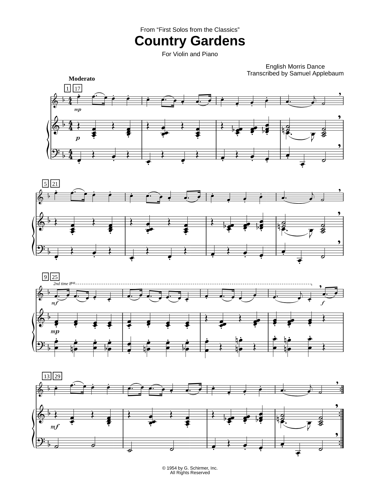 Country Gardens - Violin & Piano
