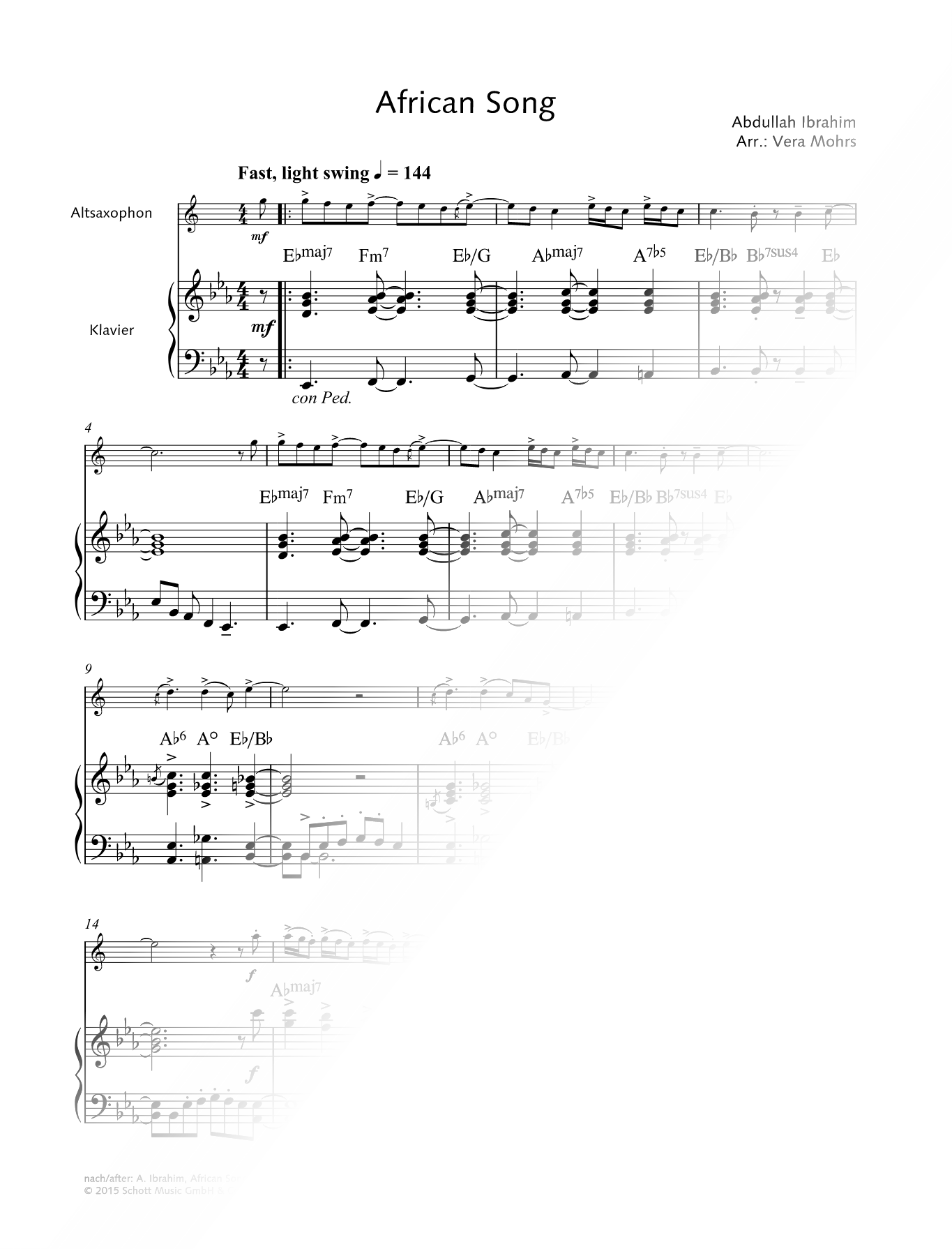 African Song - Alto Saxophone & Piano