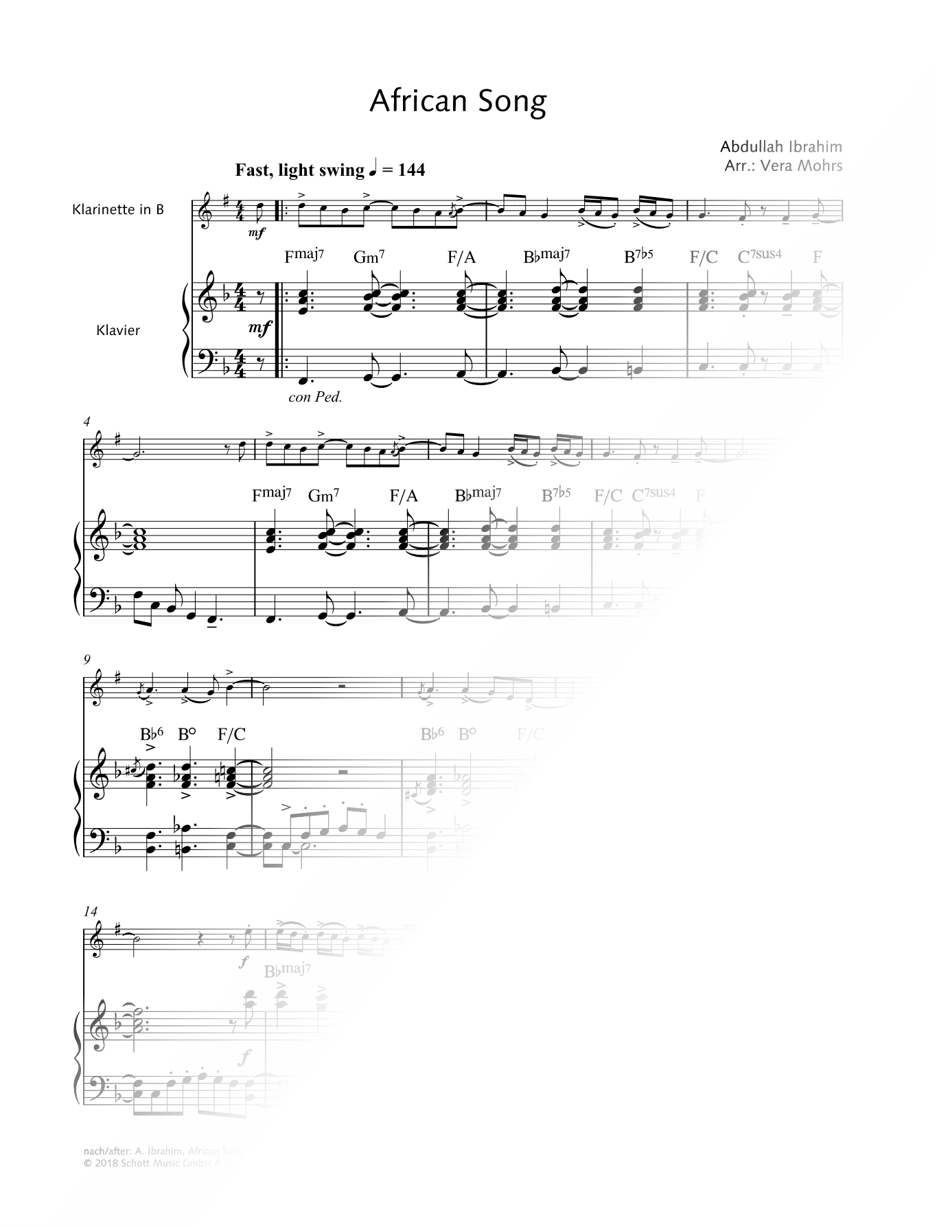 African Song - Clarinet & Piano