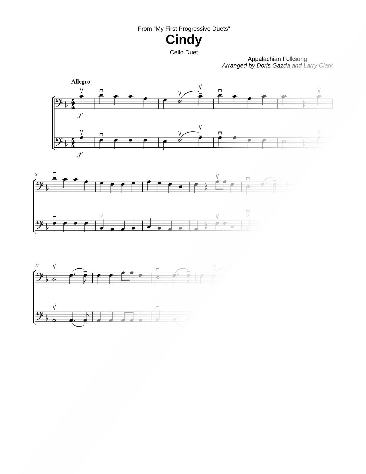 Cindy - Cello Duet