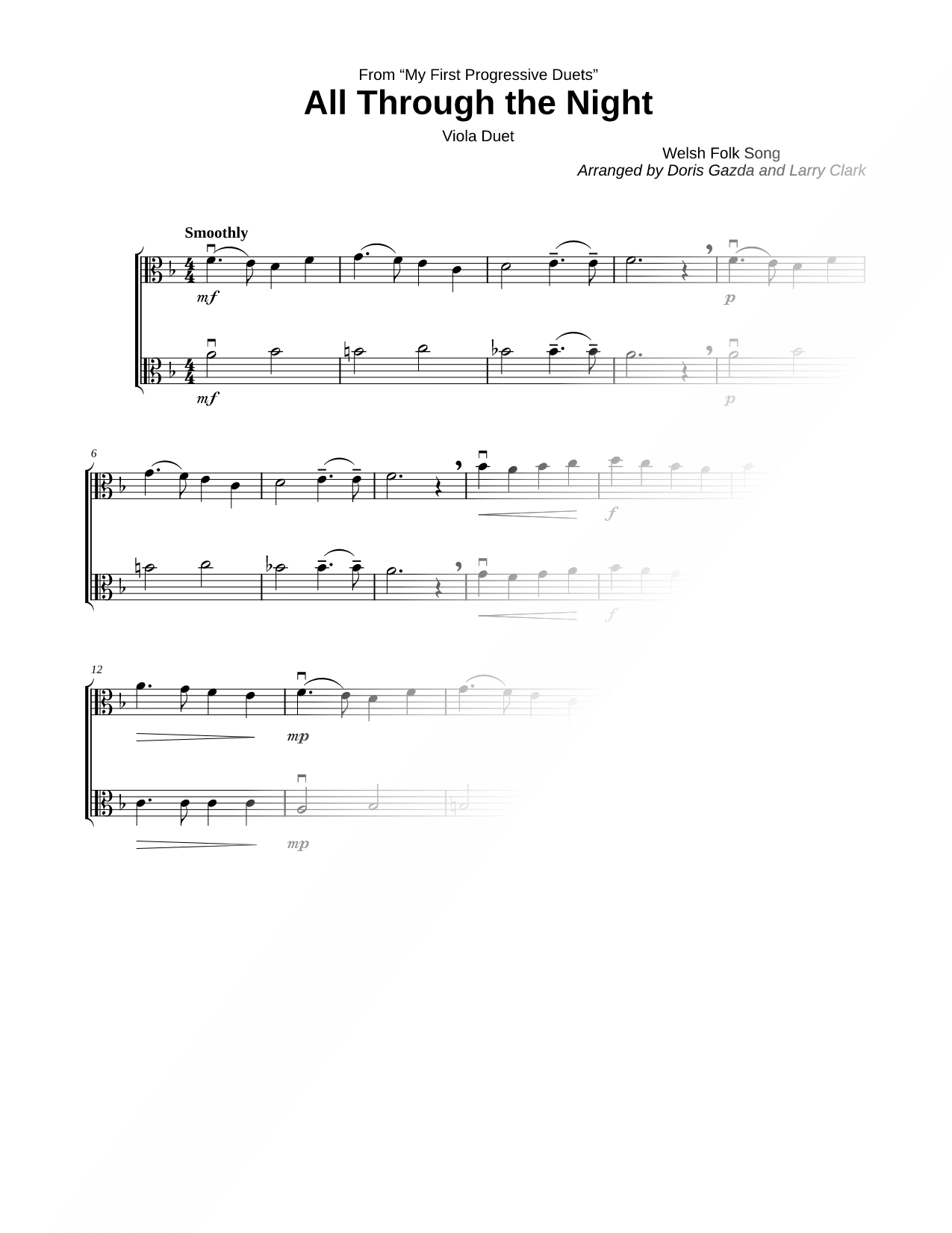 All Through the Night - Viola Duet
