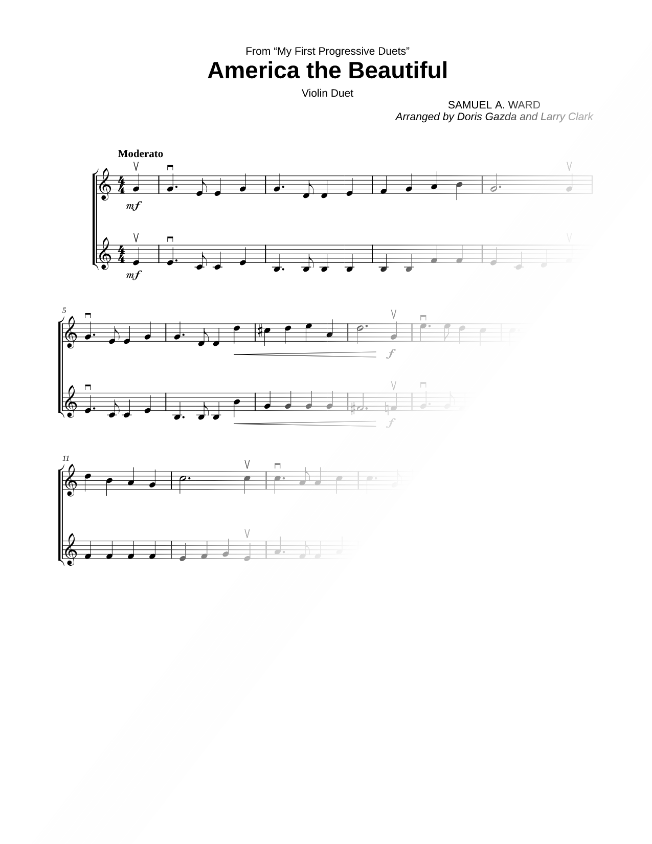 America the Beautiful - Violin Duet