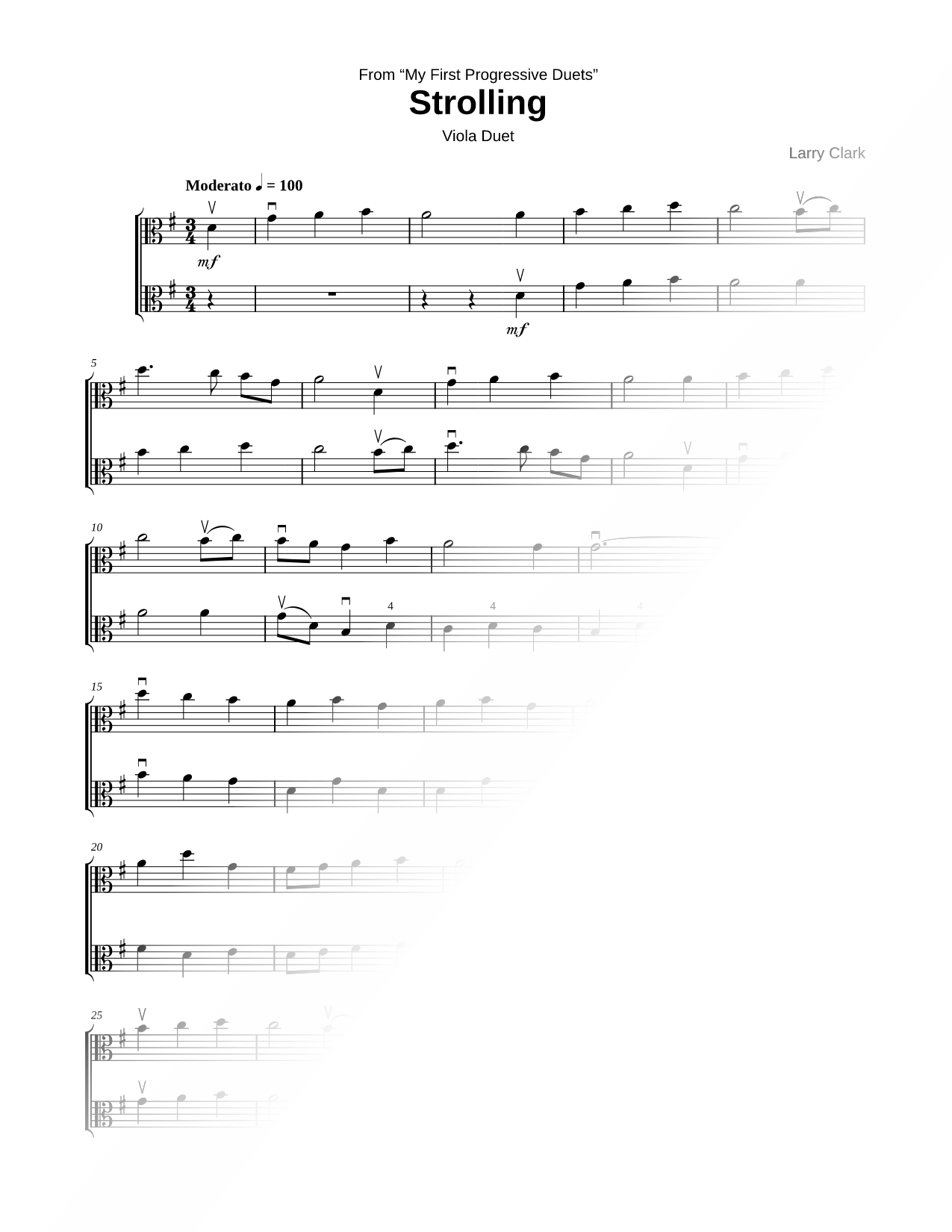 Strolling - Viola Duet