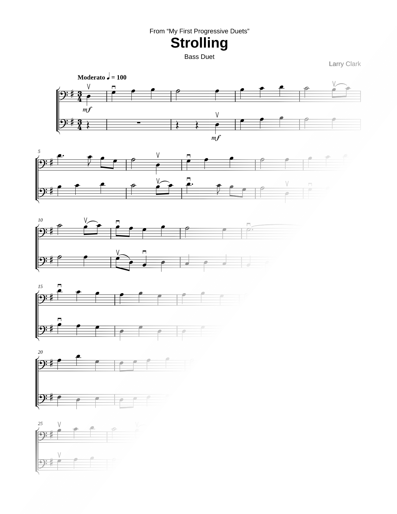 Strolling - Bass Duet