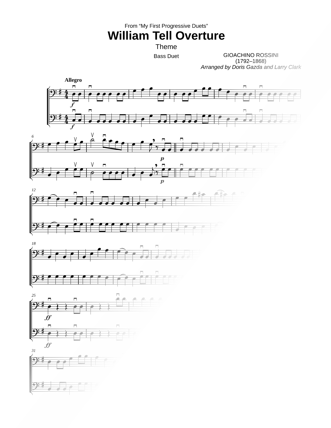 William Tell Overture Theme - Bass Duet