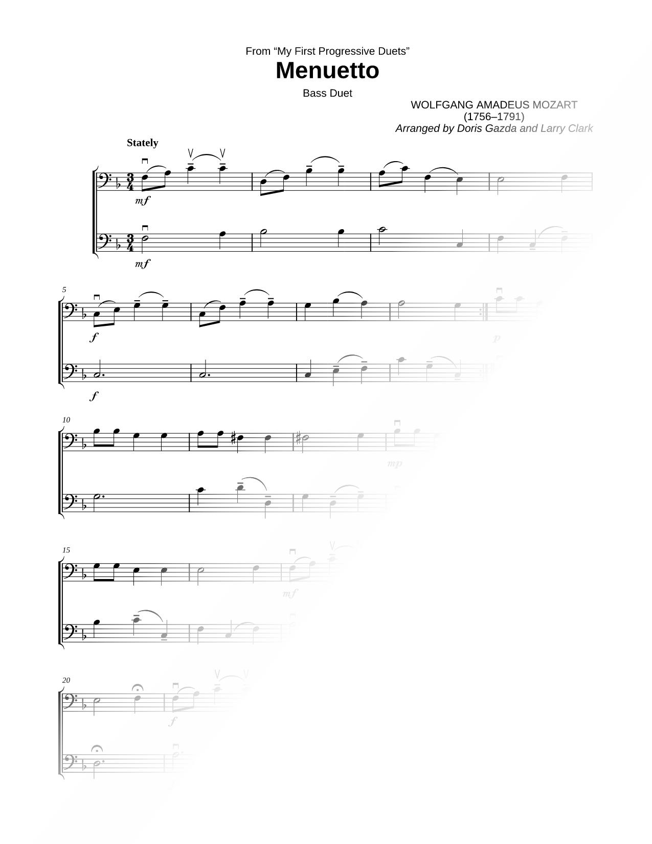Menuetto - Bass Duet